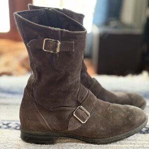 Paul Green Suede Suri Moto Ankle Boots